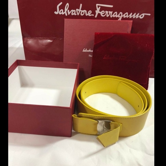 Salvatore Ferragamo Womens Belt Leather Yellow 41 main image 8